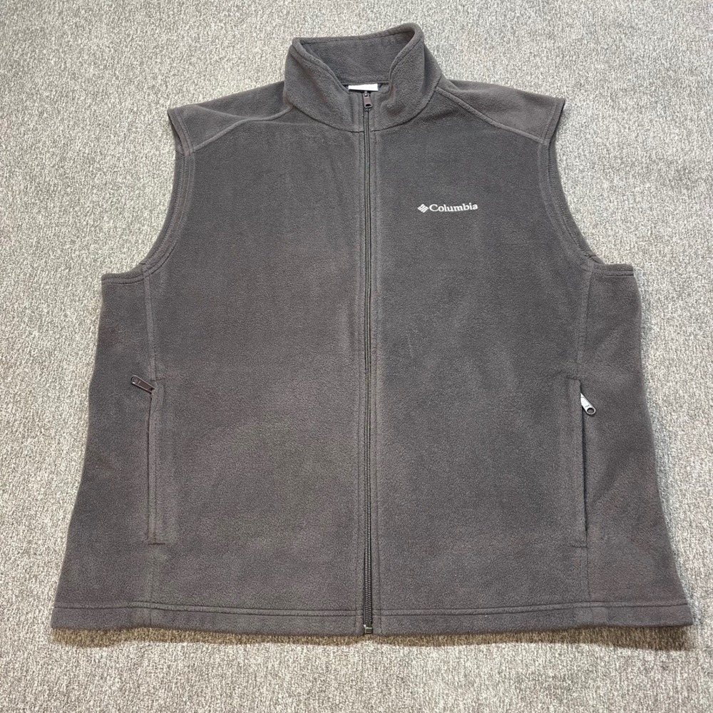 Columbia Mens‎ Fleece Vest Full Zip Pockets Gray XL Sportswear Company